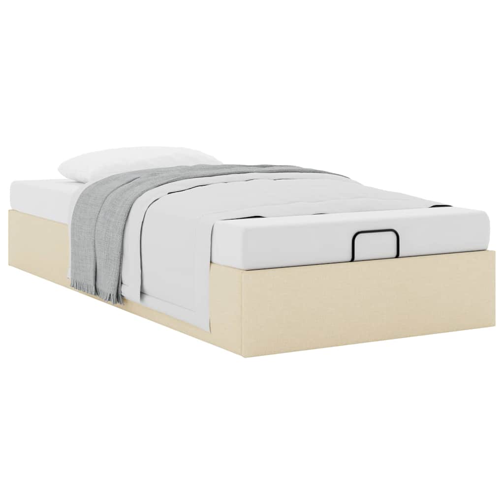 Bedframe zonder matras 80x200 cm stof crèmekleurig – afbeelding 5