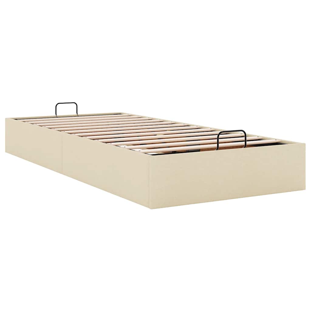 Bedframe zonder matras 80x200 cm stof crèmekleurig – afbeelding 6