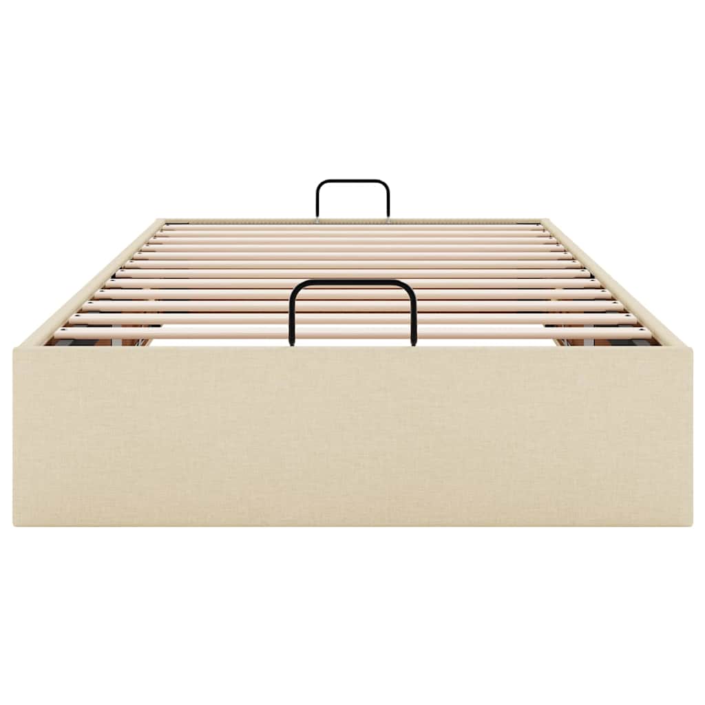 Bedframe zonder matras 80x200 cm stof crèmekleurig – afbeelding 7
