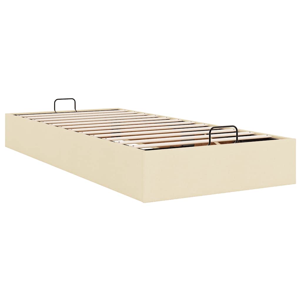 Bedframe zonder matras 80x200 cm stof crèmekleurig – afbeelding 9