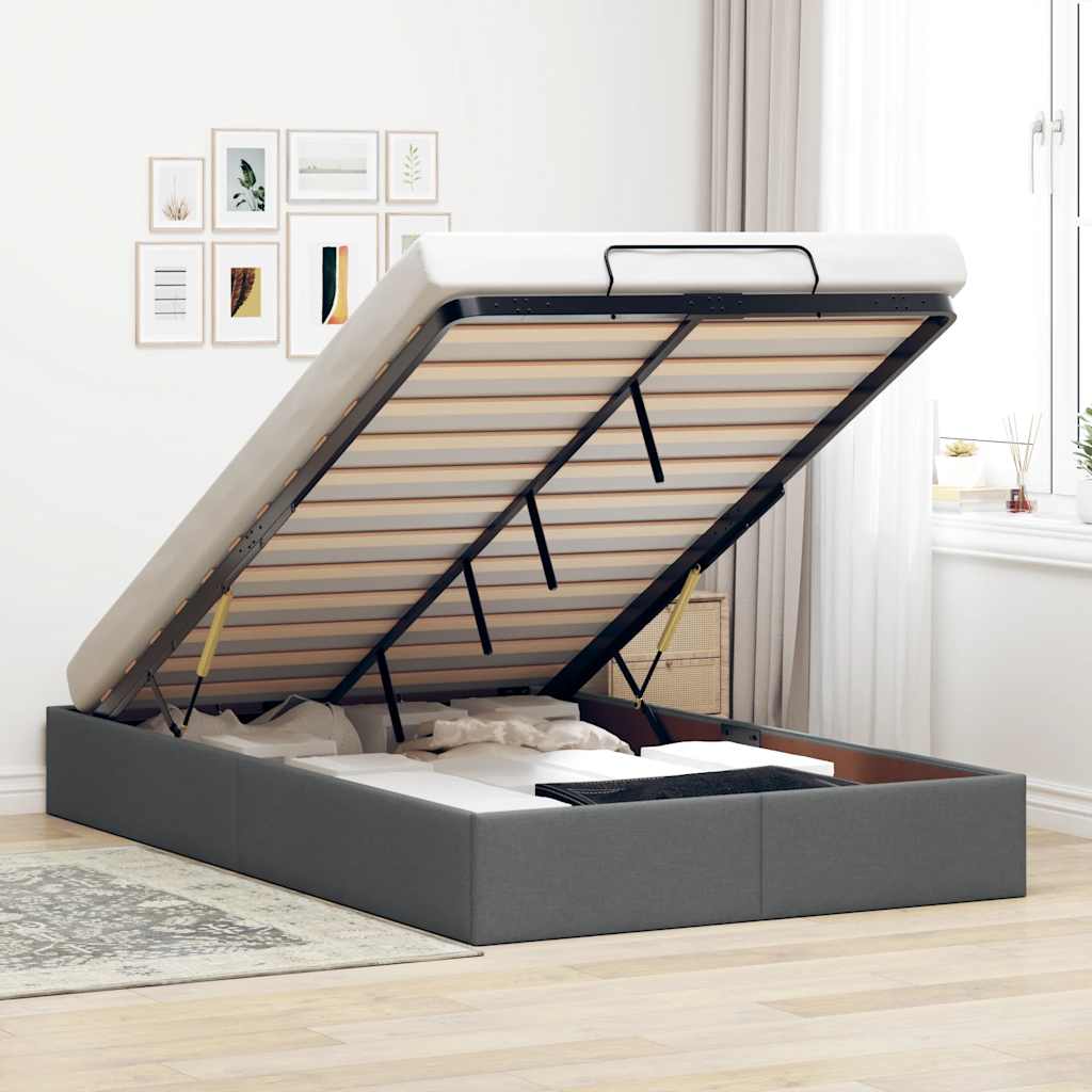 Bedframe zonder matras 120x190 cm stof donkergrijs – afbeelding 1