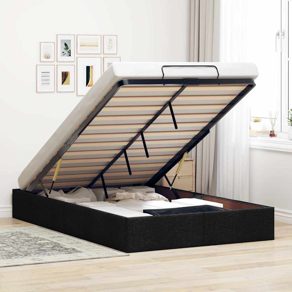 Bedframe zonder matras 120x190 cm stof zwart – afbeelding 1