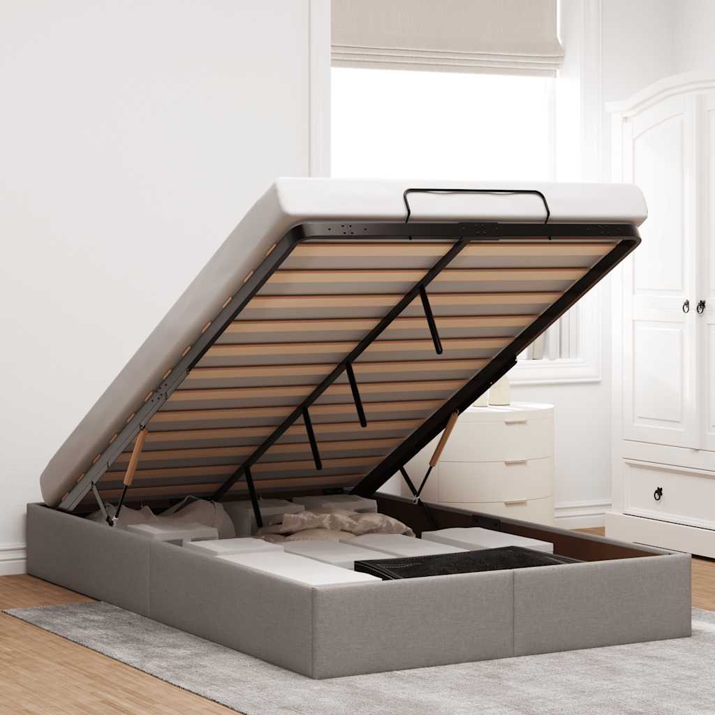 Bedframe zonder matras 120x200 cm stof taupe – afbeelding 1