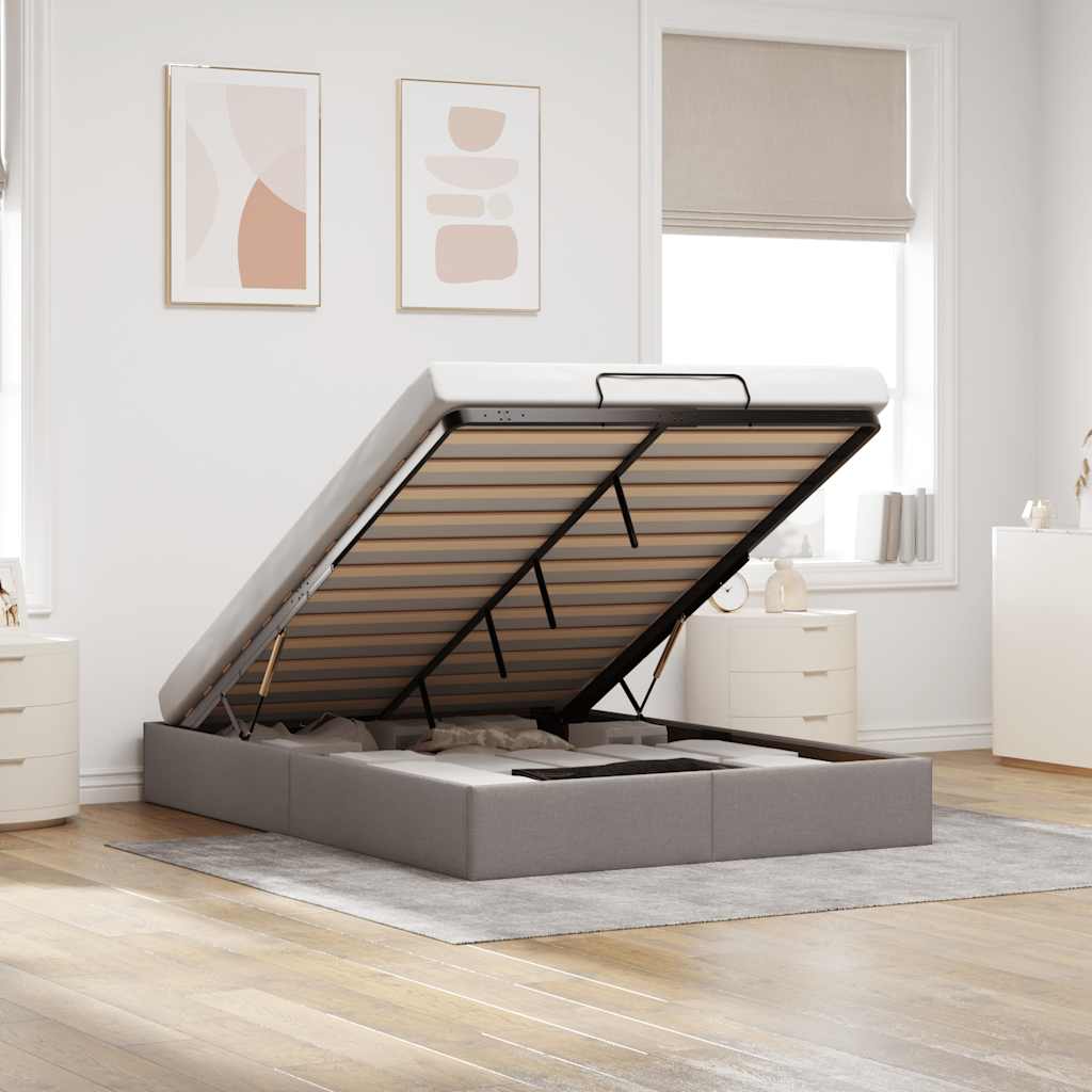 Bedframe zonder matras 140x190 cm stof taupe