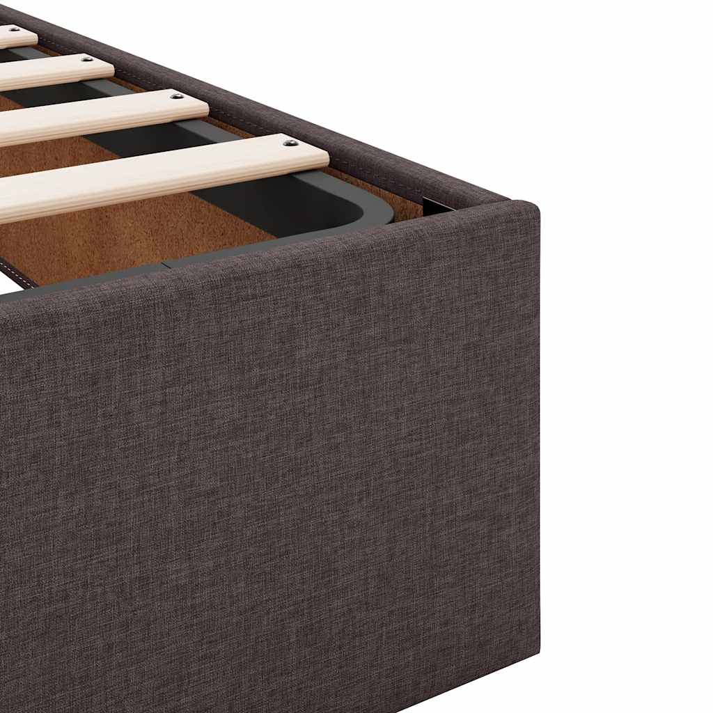 Bedframe zonder matras 160x200 cm stof donkerbruin – afbeelding 11