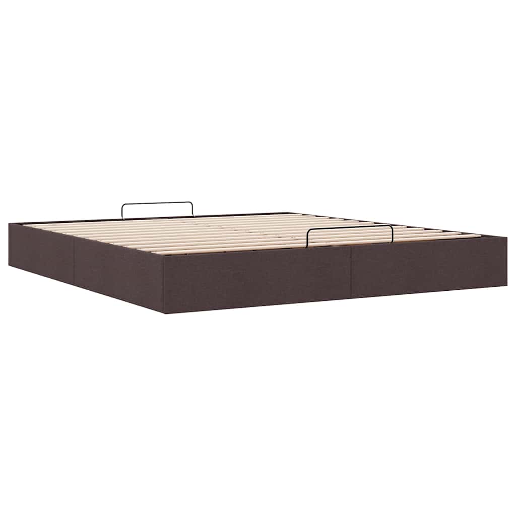 Bedframe zonder matras 160x200 cm stof donkerbruin – afbeelding 6