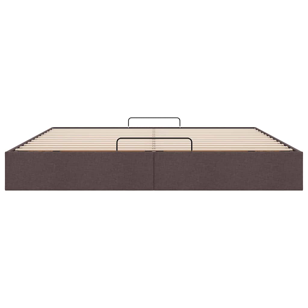 Bedframe zonder matras 160x200 cm stof donkerbruin – afbeelding 7