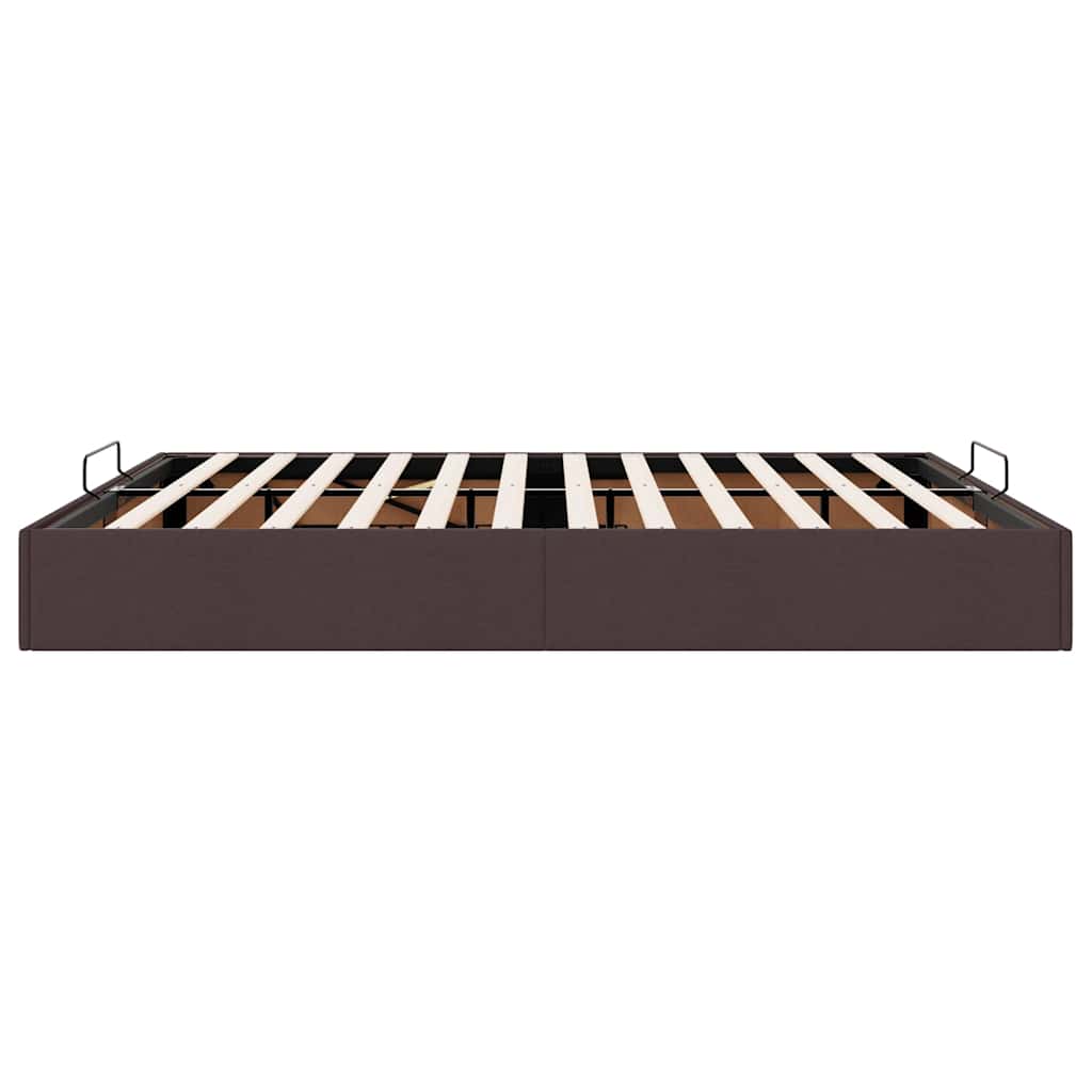 Bedframe zonder matras 160x200 cm stof donkerbruin – afbeelding 8