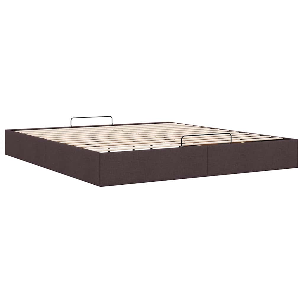 Bedframe zonder matras 160x200 cm stof donkerbruin – afbeelding 9