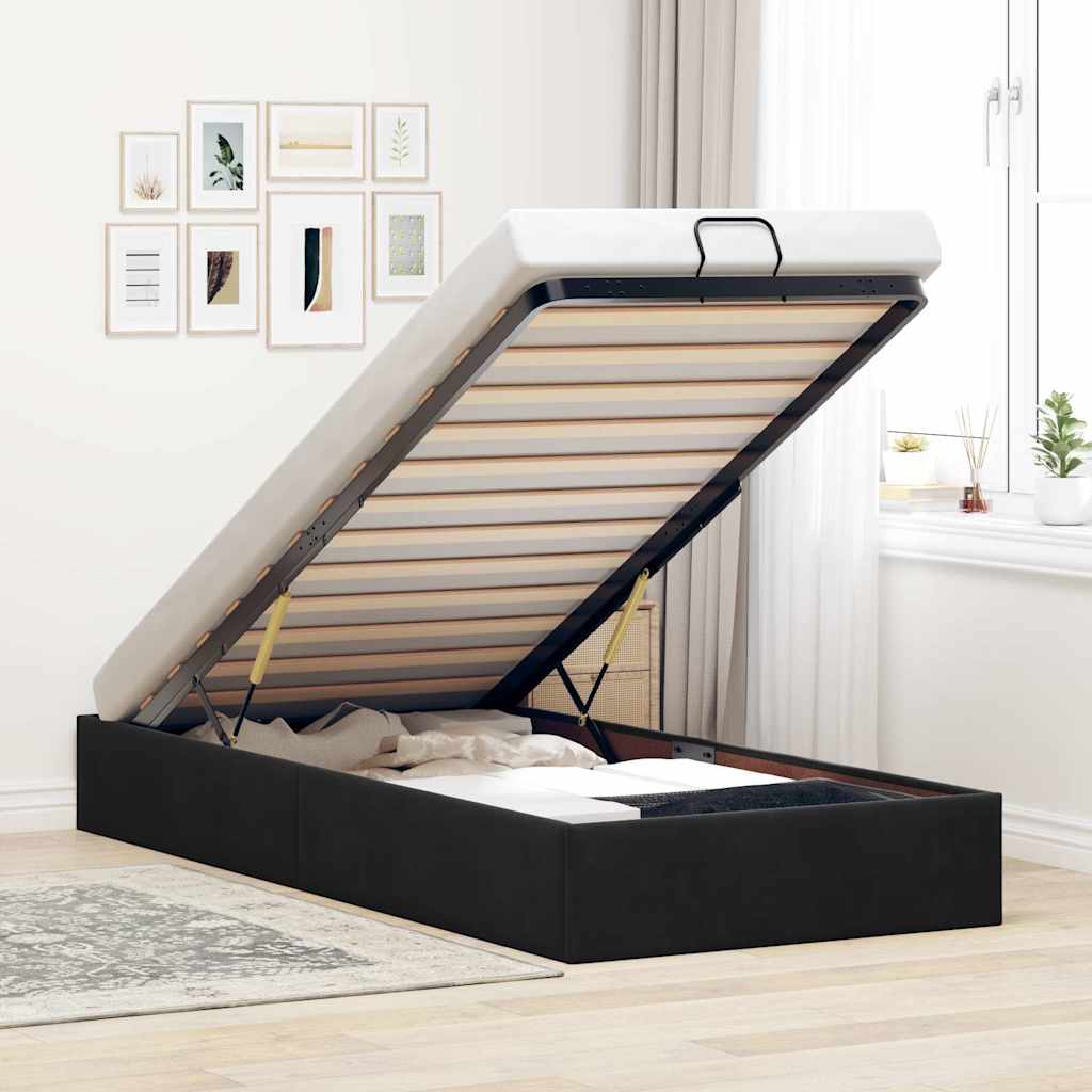 Bedframe zonder matras 80x200 cm fluweel zwart – afbeelding 1