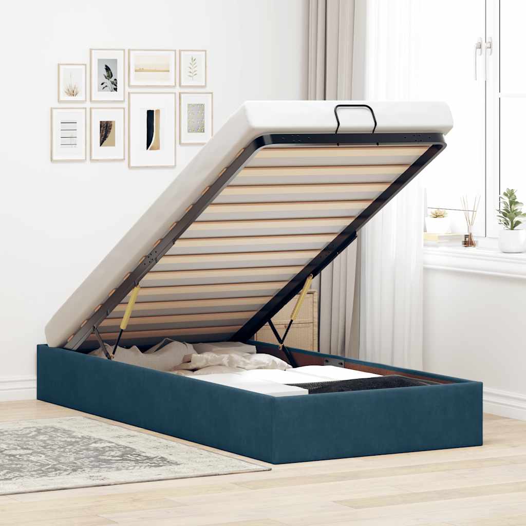 Bedframe zonder matras 80x200 cm fluweel donkerblauw