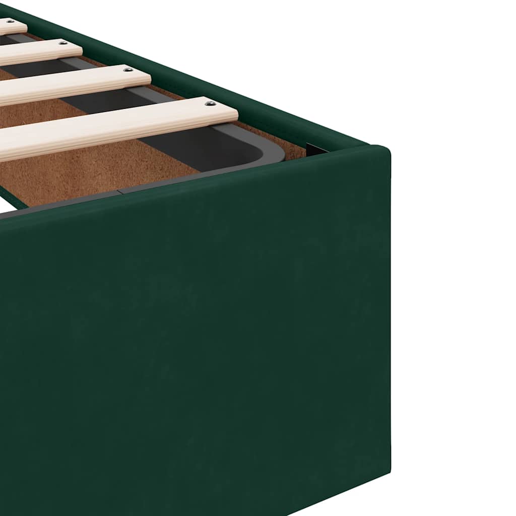 Ottoman bedframe zonder matras 200x200 cm fluweel donkergroen – afbeelding 11