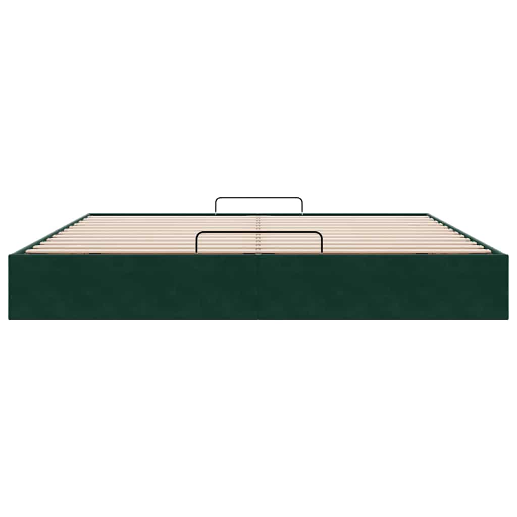 Ottoman bedframe zonder matras 200x200 cm fluweel donkergroen – afbeelding 7