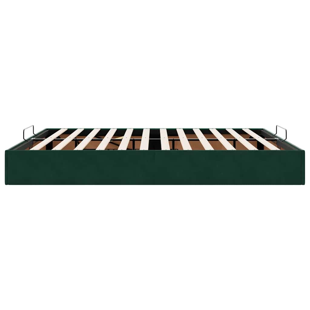 Ottoman bedframe zonder matras 200x200 cm fluweel donkergroen – afbeelding 8