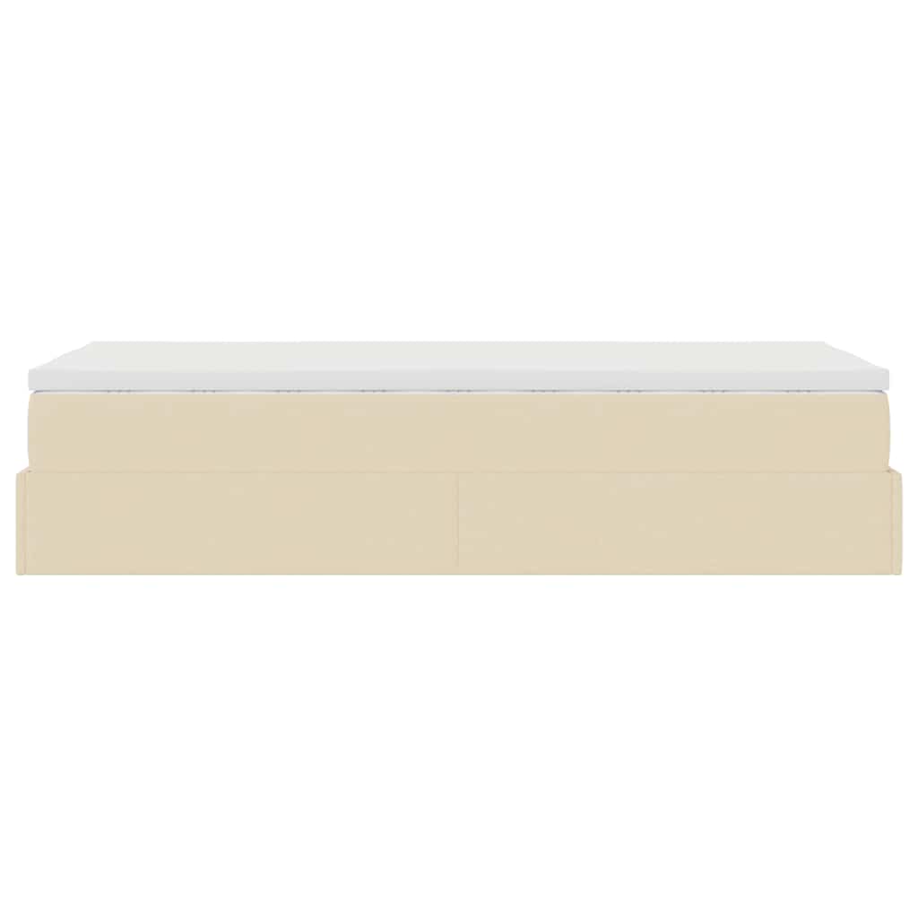 Ottoman bed met matras 80x200cm stof crèmekleurig – afbeelding 9