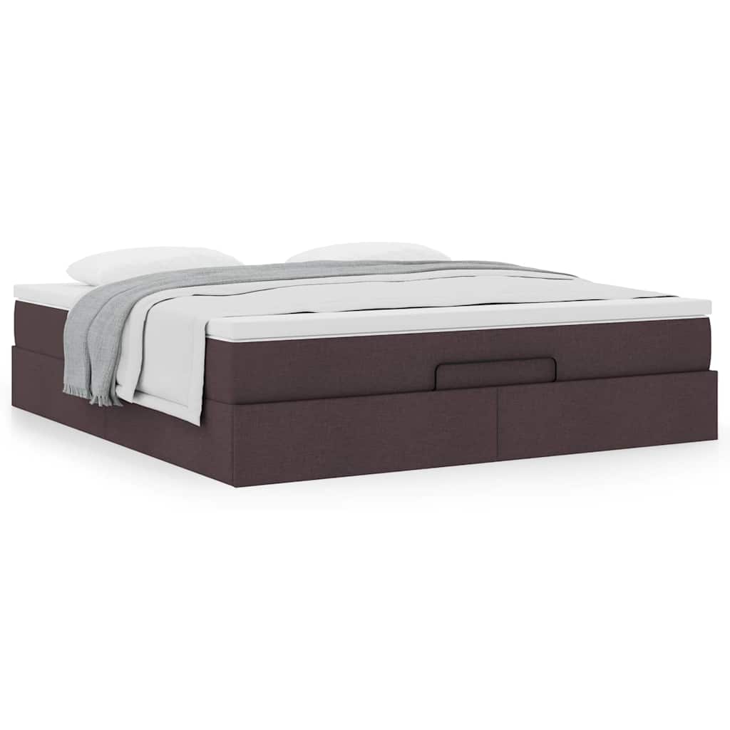 Ottoman bed met matras 160x200cm stof donkerbruin – afbeelding 4