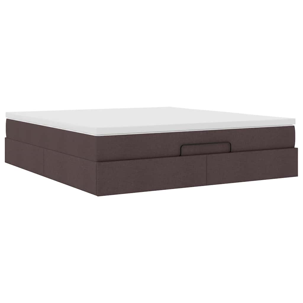 Ottoman bed met matras 160x200cm stof donkerbruin – afbeelding 5