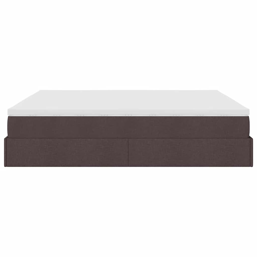 Ottoman bed met matras 160x200cm stof donkerbruin – afbeelding 8
