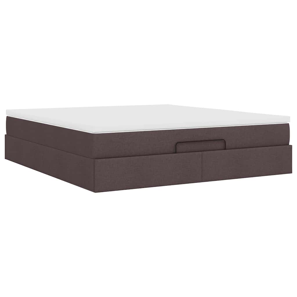 Ottoman bed met matras 160x200cm stof donkerbruin – afbeelding 9