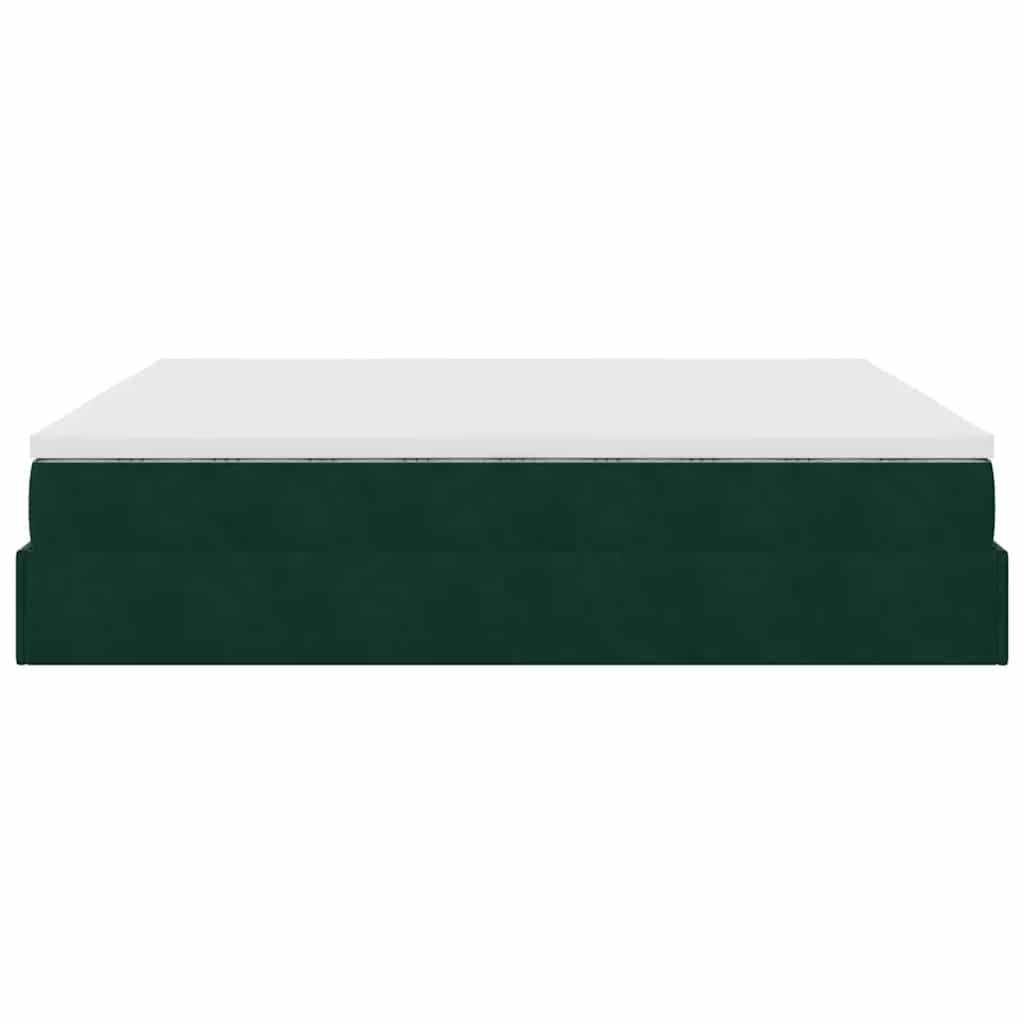 Ottoman bed met matrassen 200x200cm fluweel donkergroen – afbeelding 9