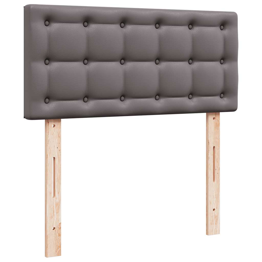 Ottomaanse bed met matras 90x200cm kunstleer grijs – afbeelding 9