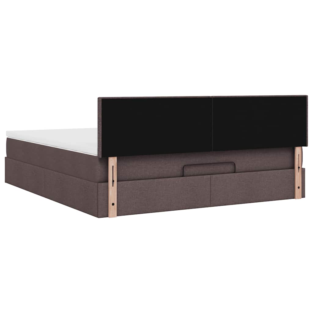 Ottoman bed met matras 160x200cm stof donkerbruin – afbeelding 11