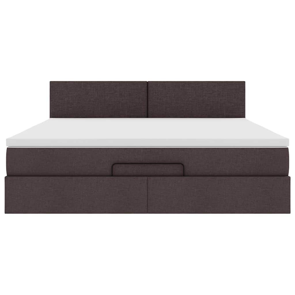 Ottoman bed met matras 160x200cm stof donkerbruin – afbeelding 7