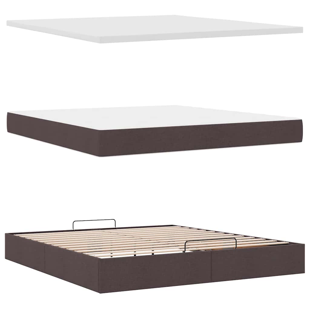Ottoman bed met matras 160x200cm stof donkerbruin – afbeelding 8