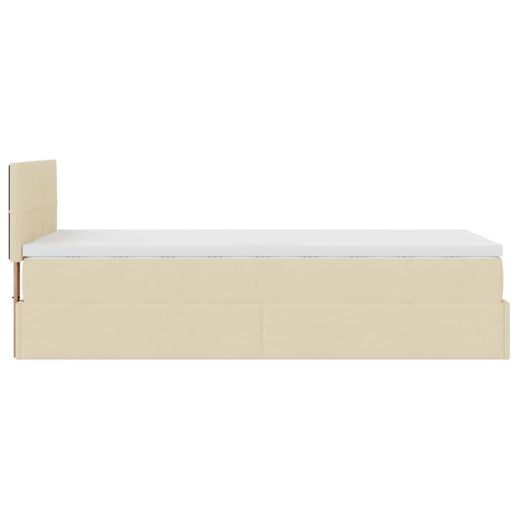 Ottoman bed met matras 80x200cm stof crèmekleurig – afbeelding 10