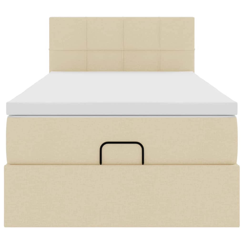 Ottoman bed met matras 80x200cm stof crèmekleurig – afbeelding 7
