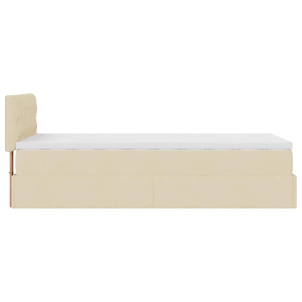 Ottoman bed met matras 80x200cm stof crèmekleurig – afbeelding 10