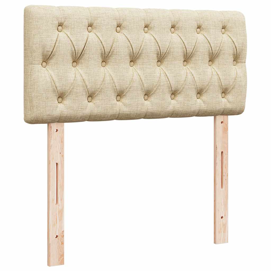 Ottoman bed met matras 80x200cm stof crèmekleurig – afbeelding 9