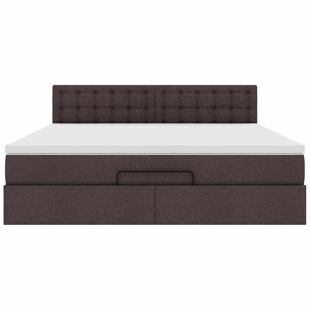 Ottoman bed met matras 160x200cm stof donkerbruin – afbeelding 7