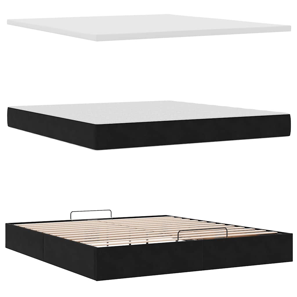 Ottoman bed met matras 180x200cm fluweel zwart – afbeelding 10