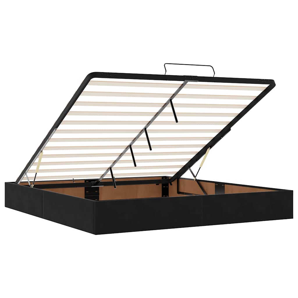 Ottoman bed met matras 180x200cm fluweel zwart – afbeelding 12
