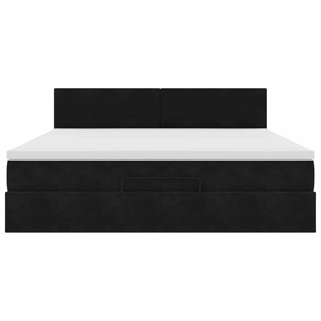 Ottoman bed met matras 180x200cm fluweel zwart – afbeelding 7
