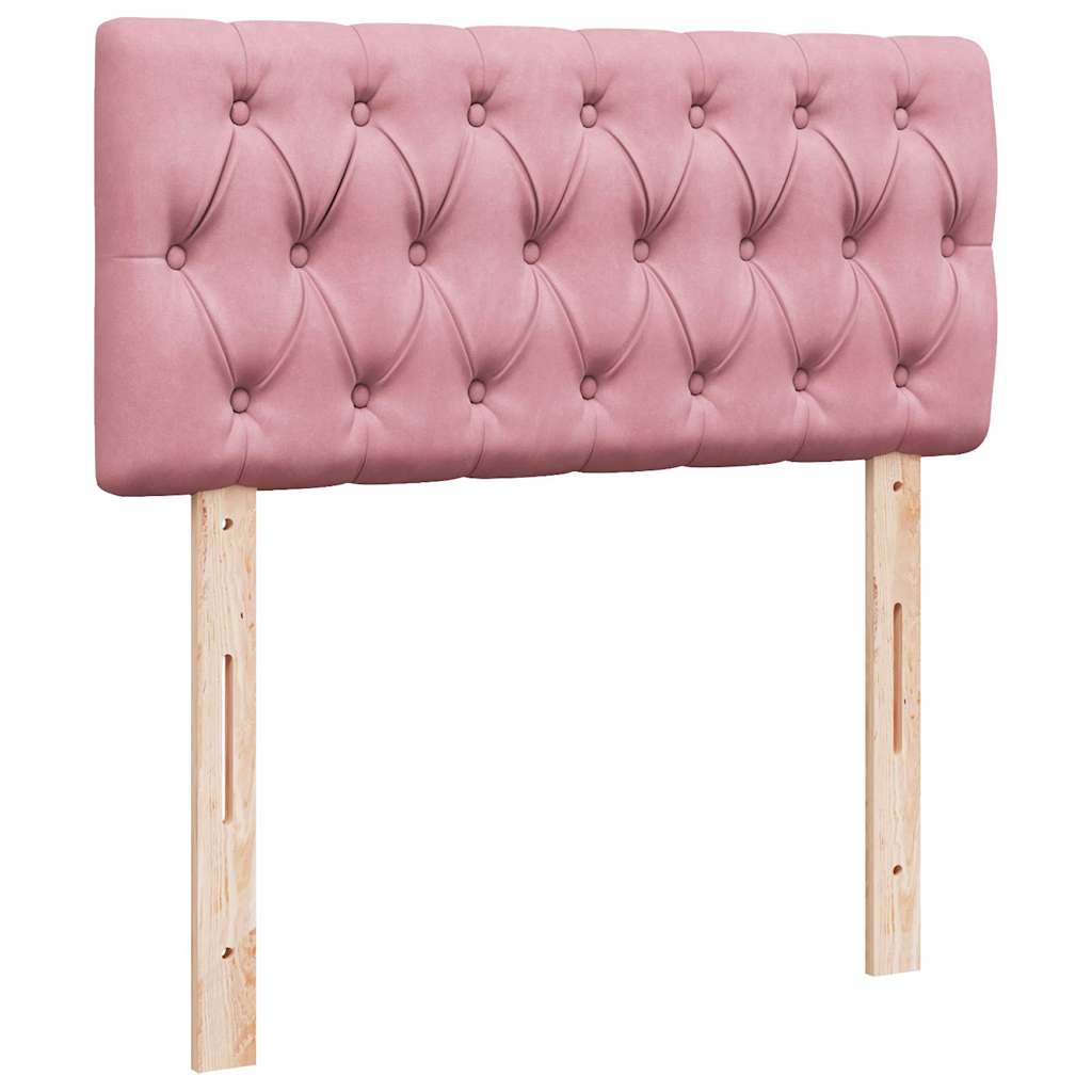 Ottoman bed met matras 100x200 cm fluweel roze – afbeelding 9