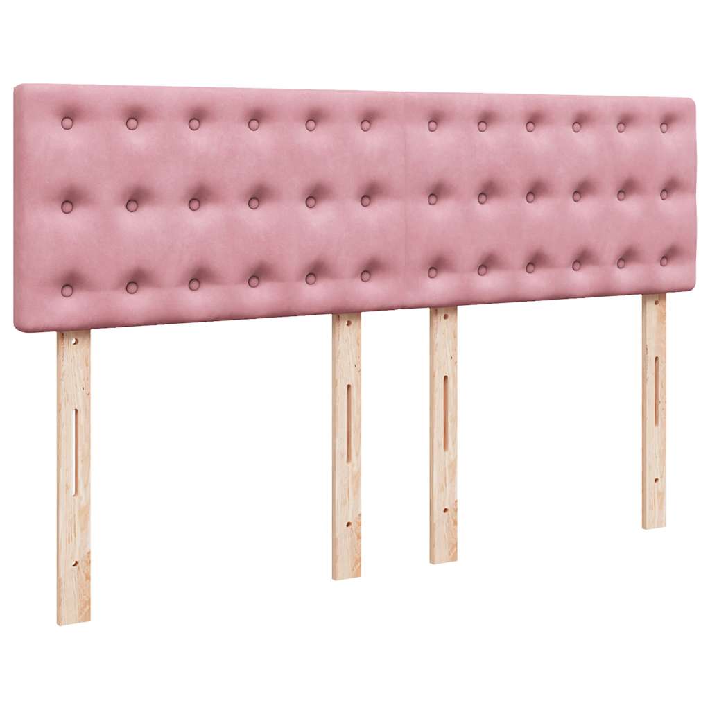 Ottoman bed met matras 140x190cm fluweel roze – afbeelding 9