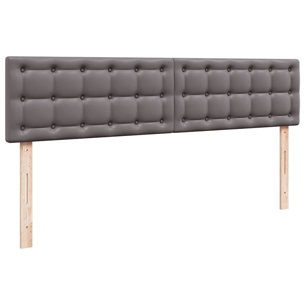 Ottoman bed met matrassen 200x200cm kunstleer grijs – afbeelding 8