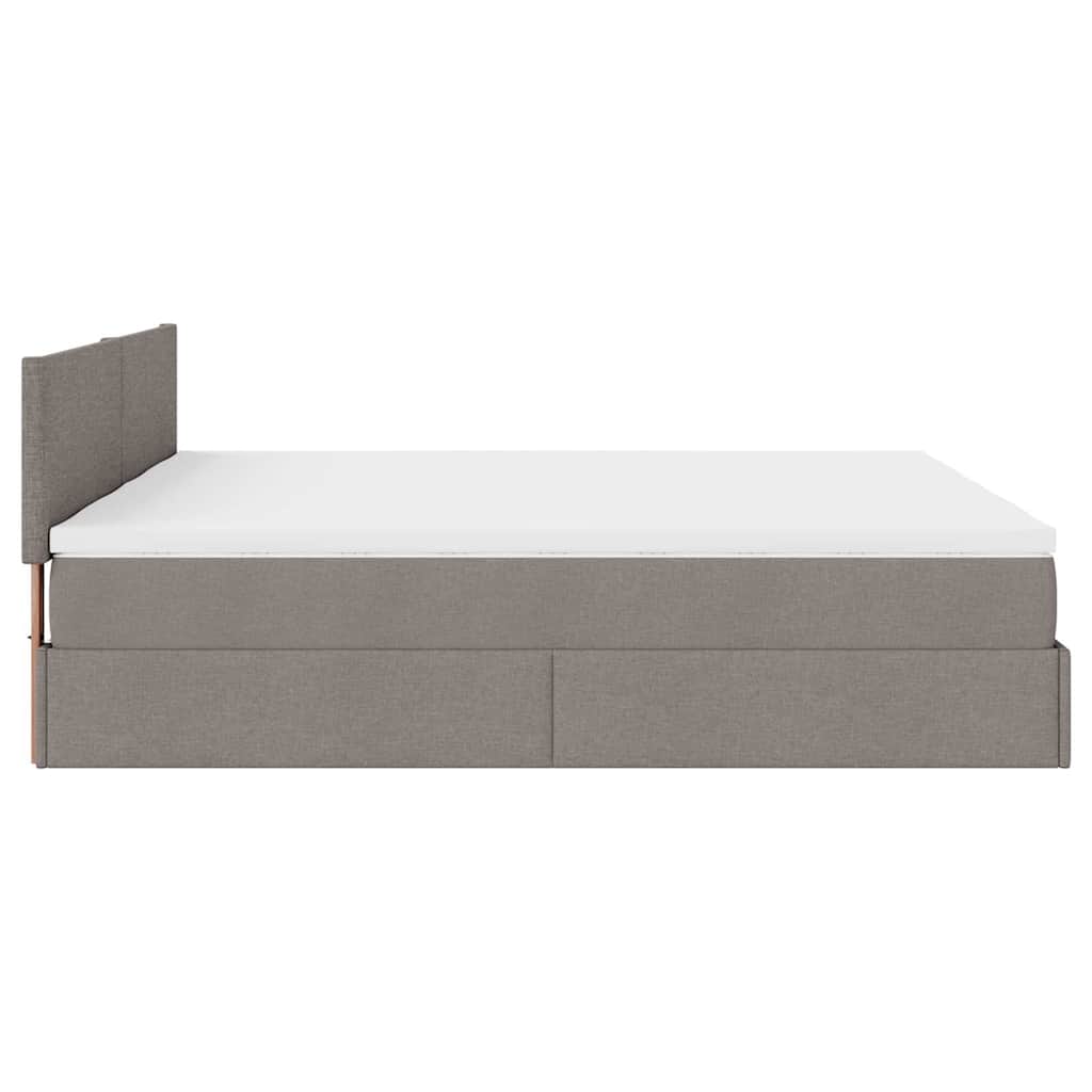 Ottoman bed met matrassen 160x200cm stof taupe – afbeelding 10