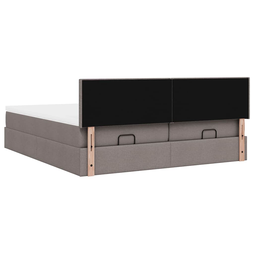 Ottoman bed met matrassen 160x200cm stof taupe – afbeelding 11