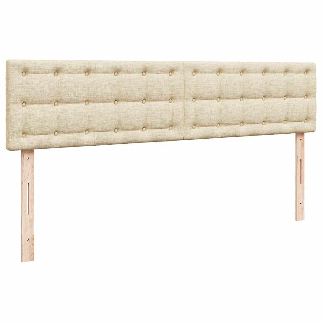 Ottoman bed met matrassen 200x200cm stof crèmekleurig – afbeelding 9