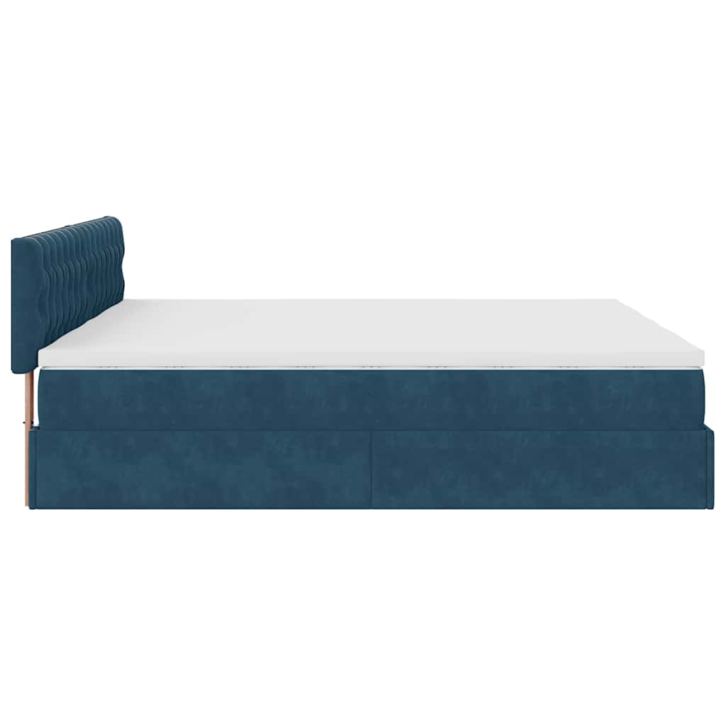 Ottoman bed met matrassen 180x200cm fluweel donkerblauw – afbeelding 10
