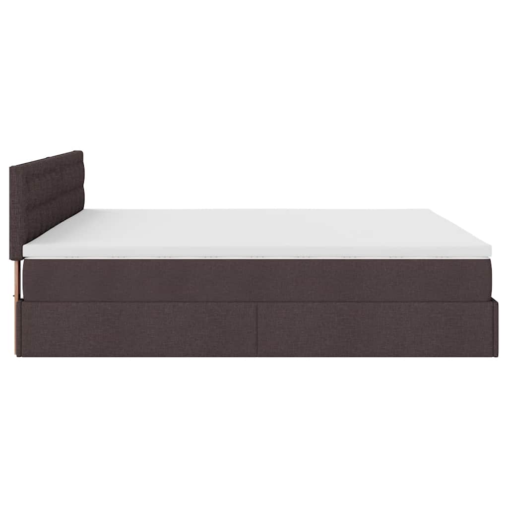 Ottoman bed met matras en LED's 160x200cm stof donkerbruin – afbeelding 11