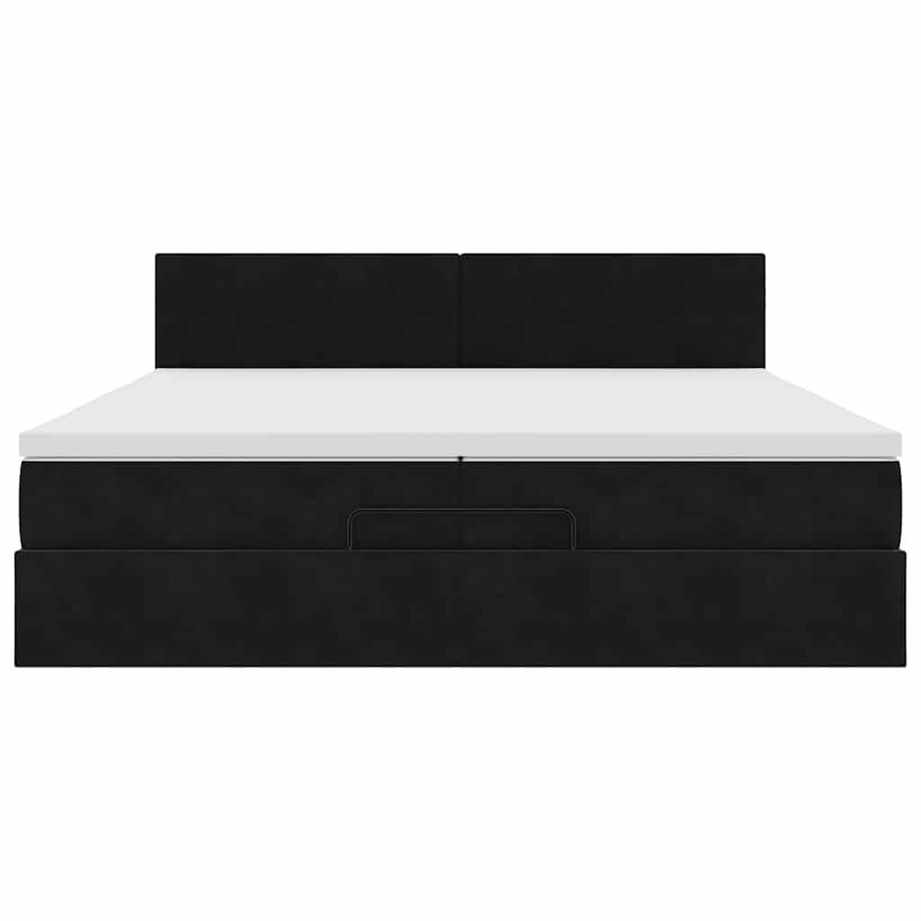 Ottoman bed met matrassen en LED's 200x200cm fluweel zwart – afbeelding 6