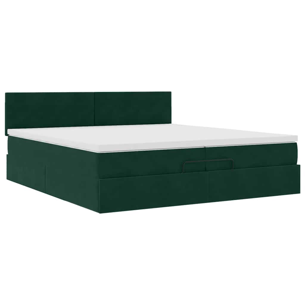 Ottoman bed met matrassen en LED's 200x200cm fluweel – afbeelding 5