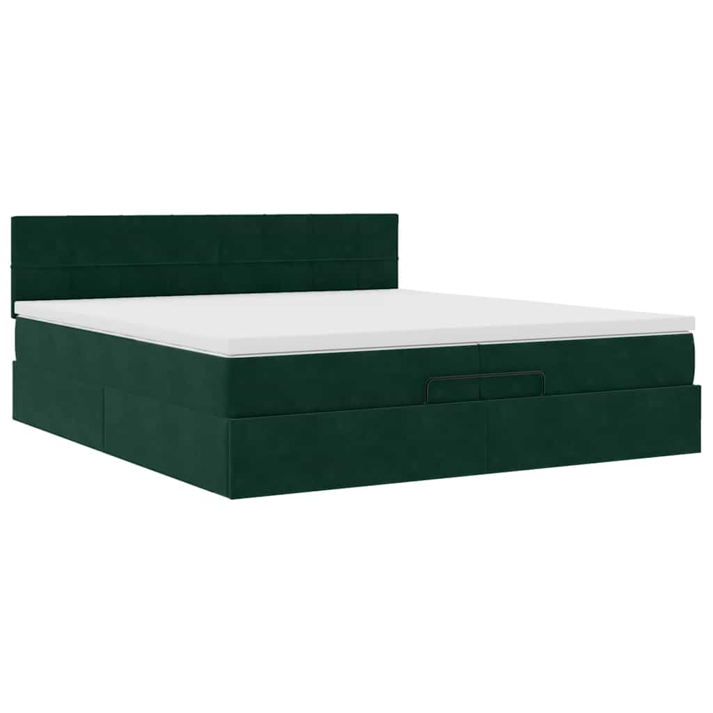 Ottoman bed met matrassen en LED's 200x200cm fluweel – afbeelding 5