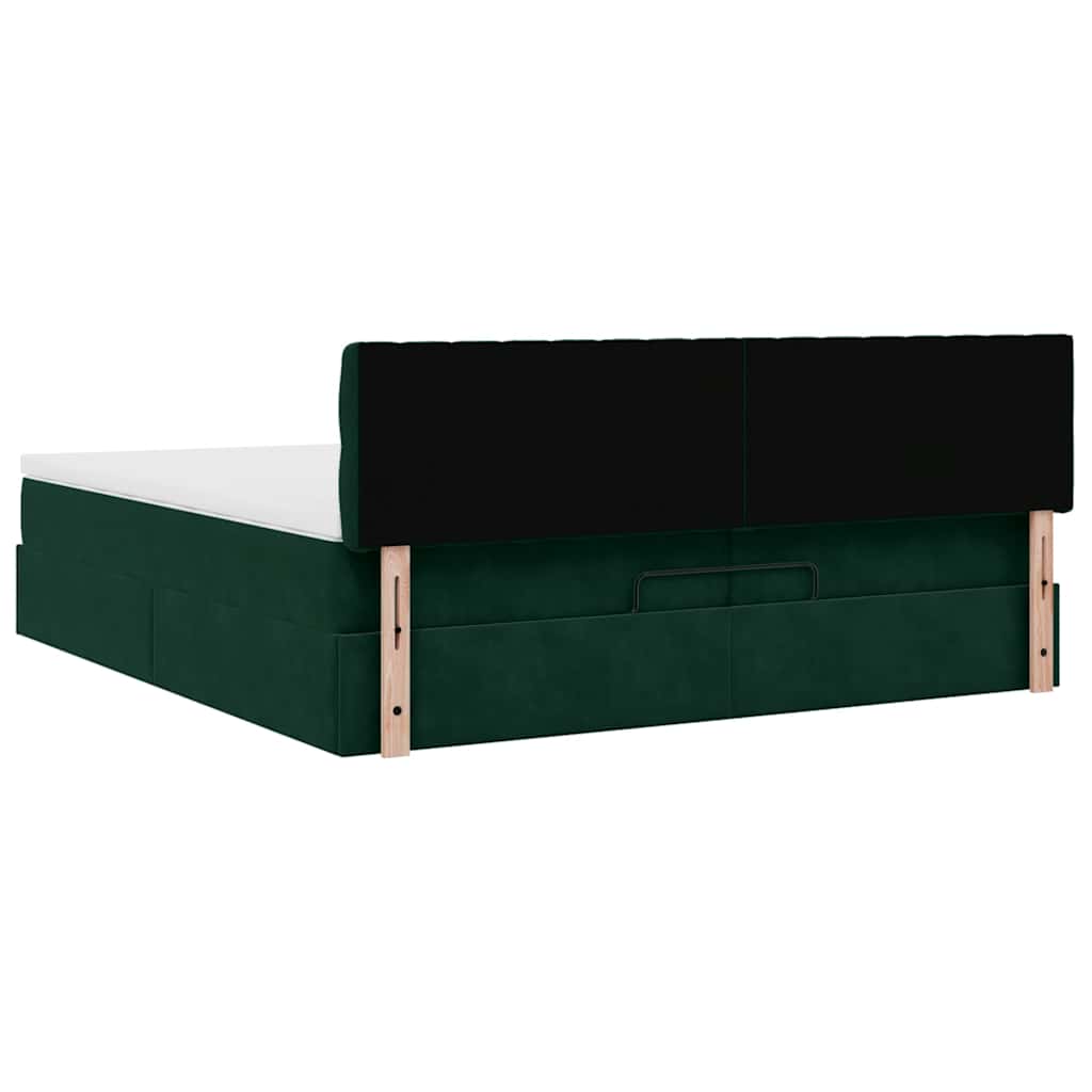 Ottoman bed met matrassen en LED's 200x200cm fluweel – afbeelding 12
