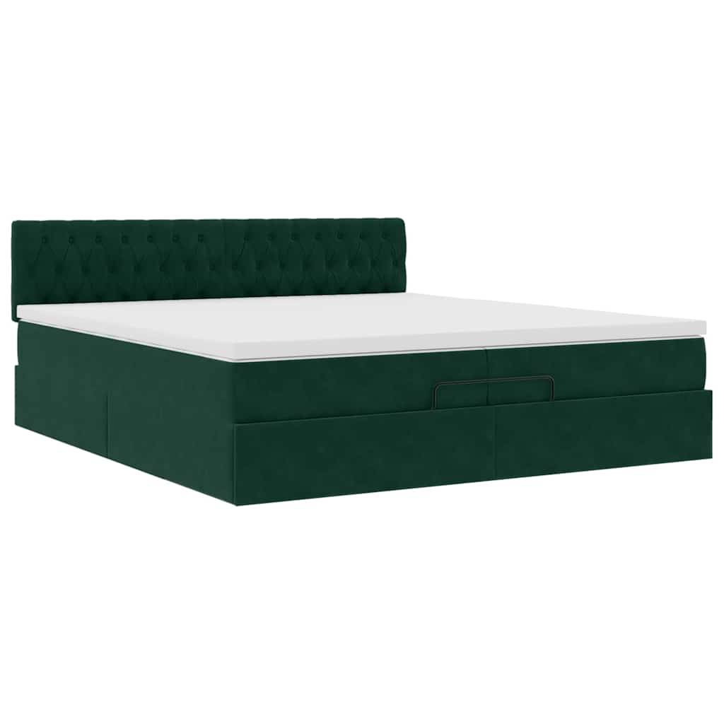 Ottoman bed met matrassen en LED's 200x200cm fluweel – afbeelding 7