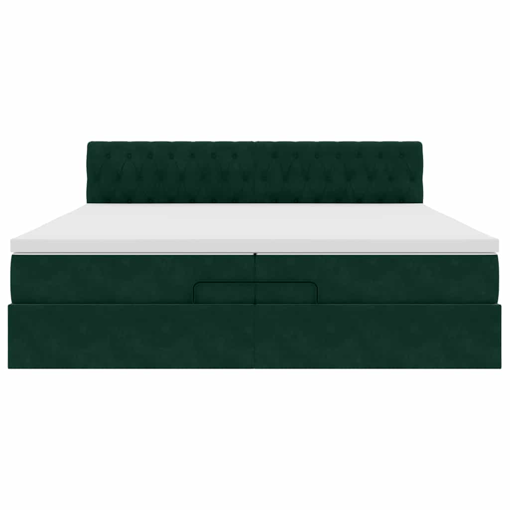 Ottoman bed met matrassen en LED's 200x200cm fluweel – afbeelding 8